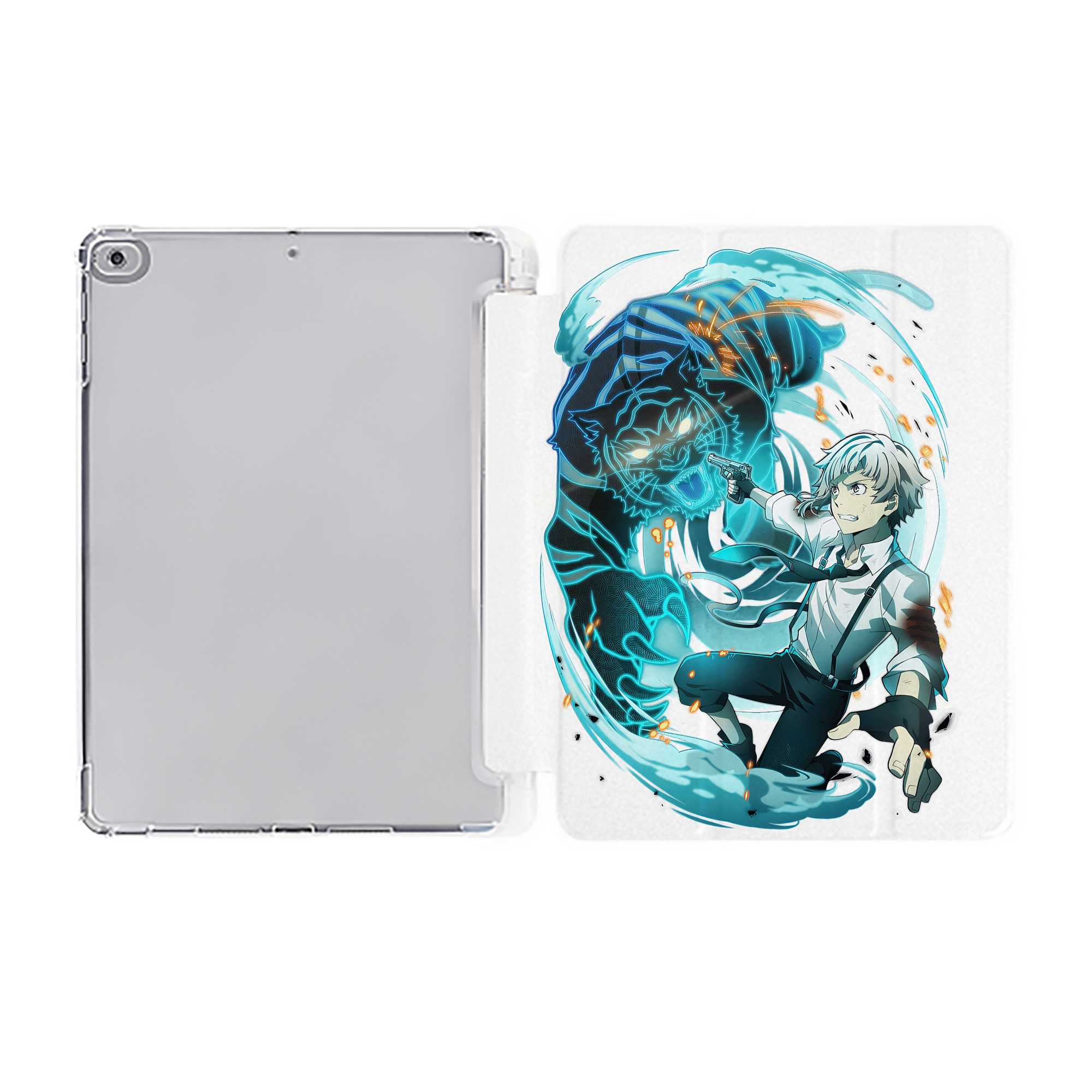 （画像用） 文豪ストレイドッグス Bungo Stray Dogs IPad ケース ペン収納付き 三つ折りスタンド PUレザー×シリコン 対応機種9.5/10.5/10.9インチ